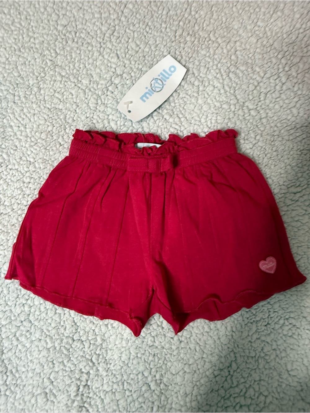 mixtillo italy baby Girls Red Ruffle Waist Shorts nwt sz 12 mns